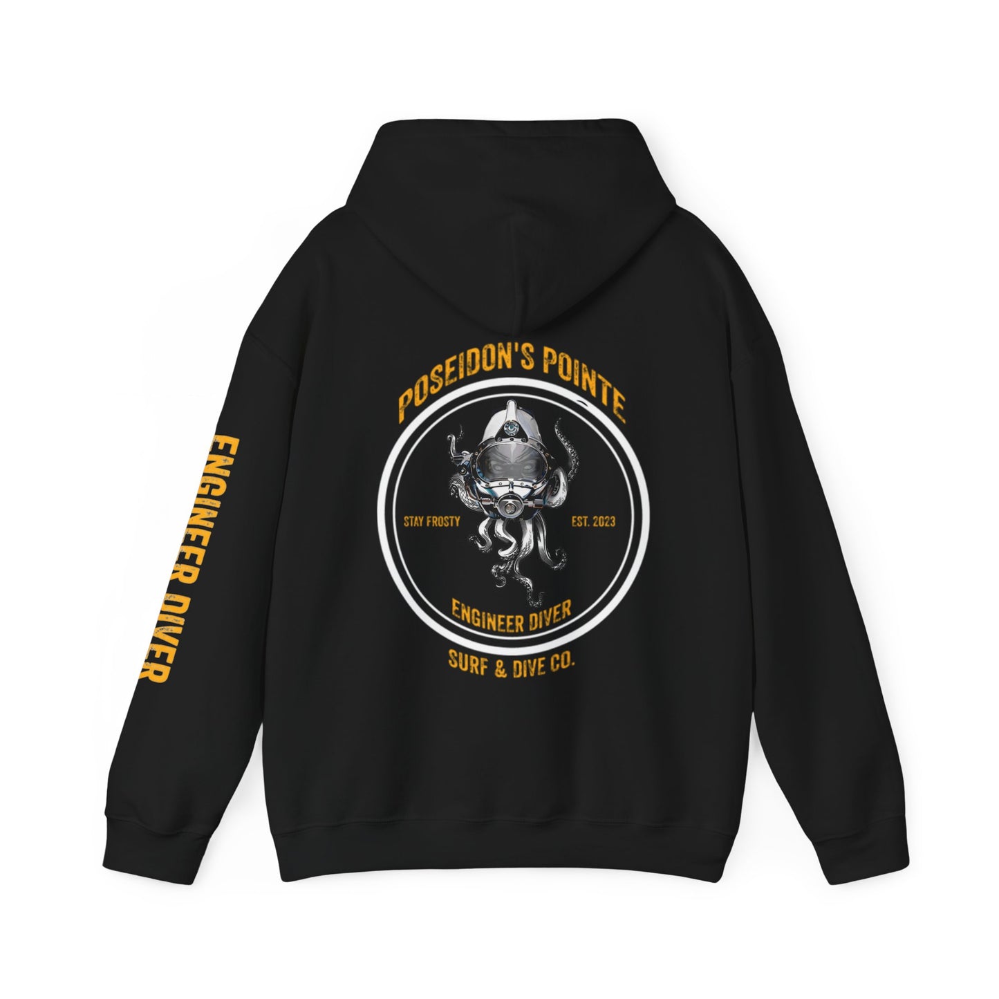 Engineer Diver - Skullupus in Kirby Morgan Helmet - Unisex Heavy Blend™ Hooded Sweatshirt