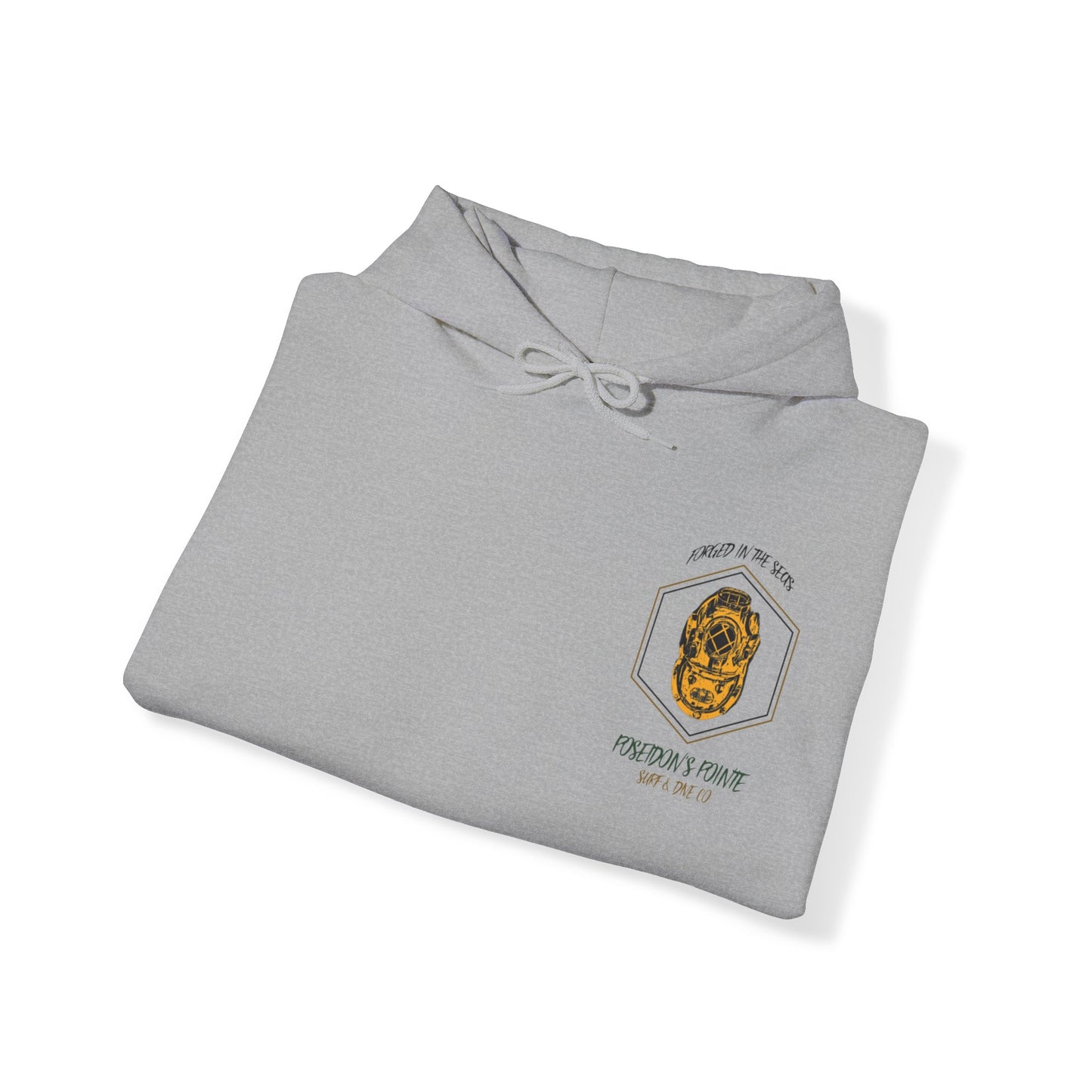 Forged in the Seas MAK V Dive Helmet (Green / Gold) - Unisex Heavy Blend™ Hooded Sweatshirt