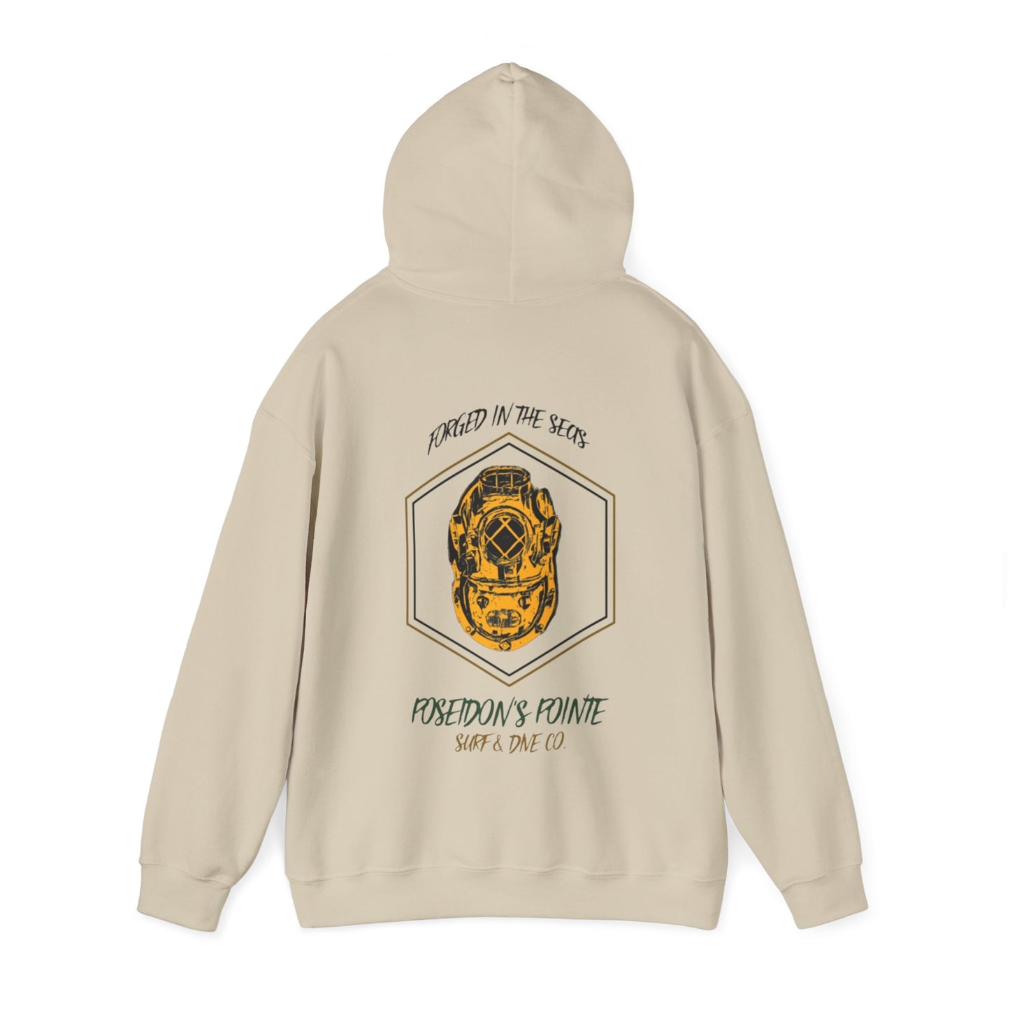 Forged in the Seas MAK V Dive Helmet (Green / Gold) - Unisex Heavy Blend™ Hooded Sweatshirt