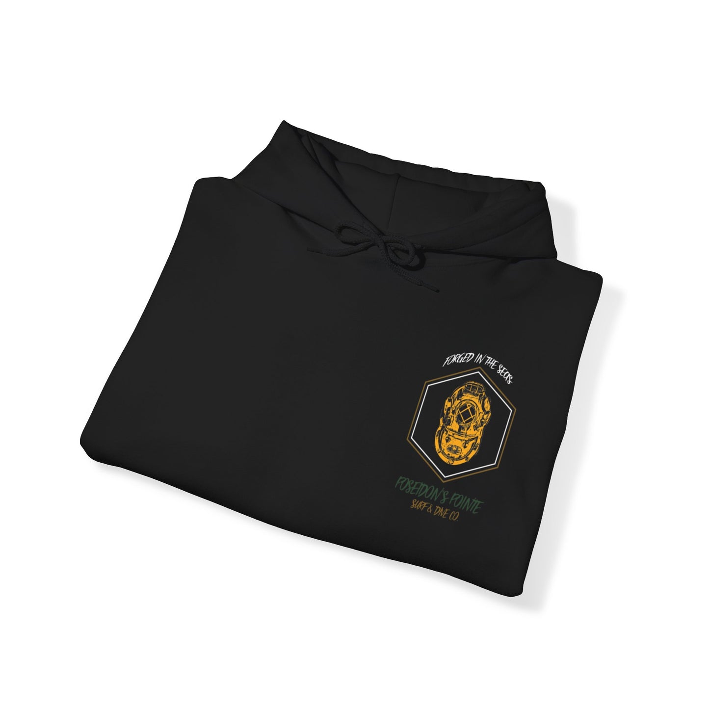 Forged in the Seas MAK V Dive Helmet (Green / Gold) - Unisex Heavy Blend™ Hooded Sweatshirt