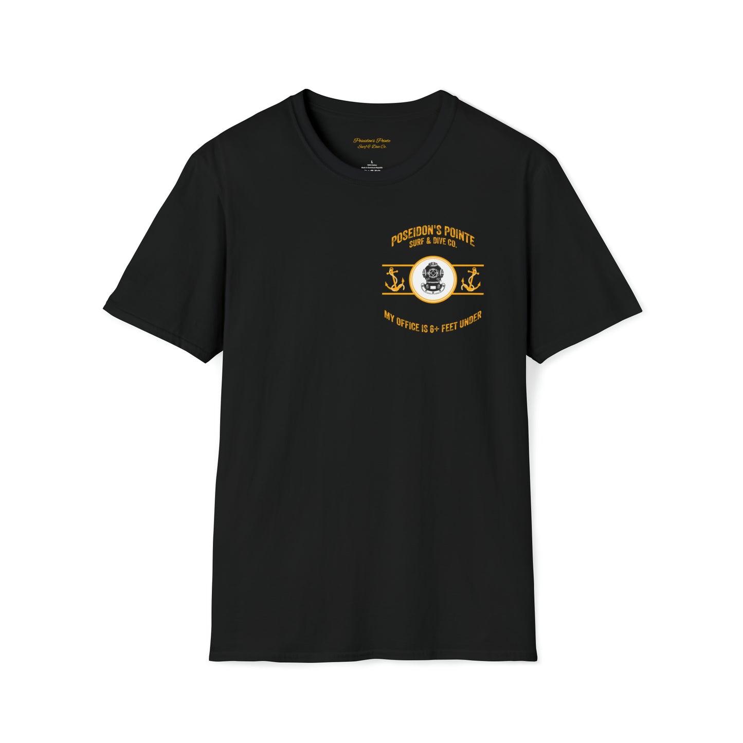 My Office is 6+ Feet Under w/ MAK V Dive Helmet Unisex Softstyle T-Shirt