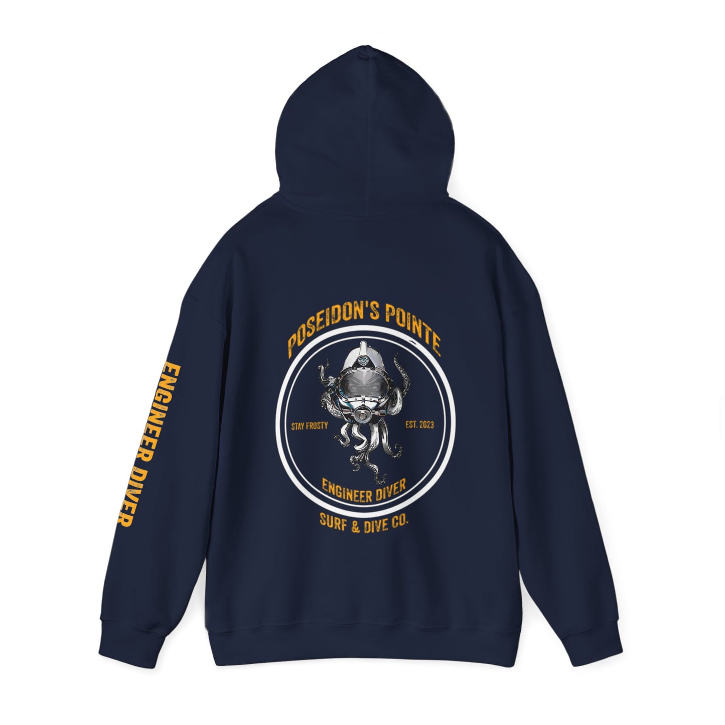 Engineer Diver - Skullupus in Kirby Morgan Helmet - Unisex Heavy Blend™ Hooded Sweatshirt