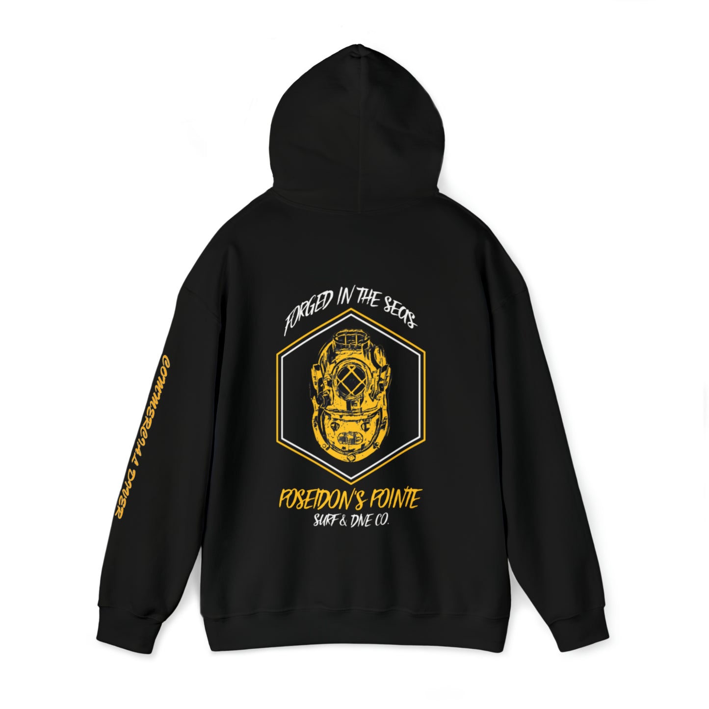 Commercial Diver - Forged in the Seas MAK V Dive Helmet - Unisex Heavy Blend™ Hooded Sweatshirt