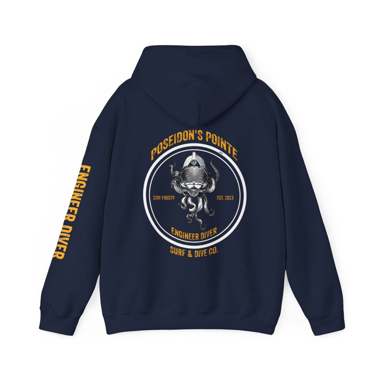 Engineer Diver - Skullupus in Kirby Morgan Helmet - Unisex Heavy Blend™ Hooded Sweatshirt