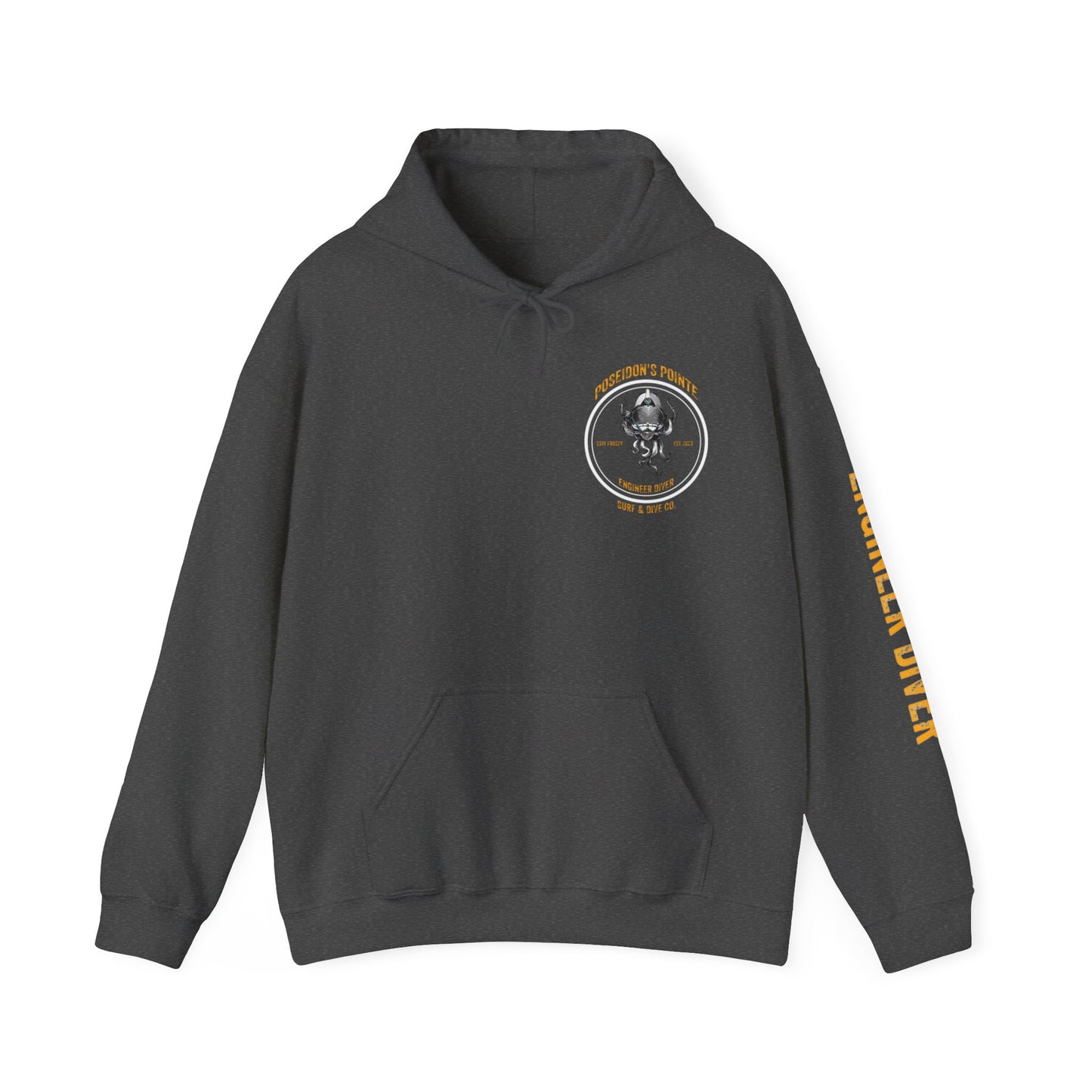 Engineer Diver - Skullupus in Kirby Morgan Helmet - Unisex Heavy Blend™ Hooded Sweatshirt
