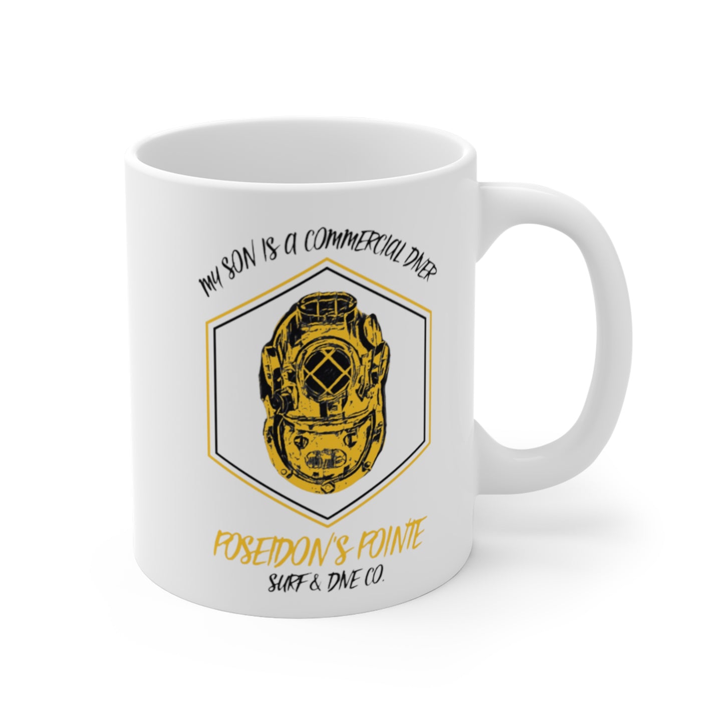 My son's a commercial diver - MAK V Dive Helmet Ceramic Mugs (11oz\15oz\20oz)