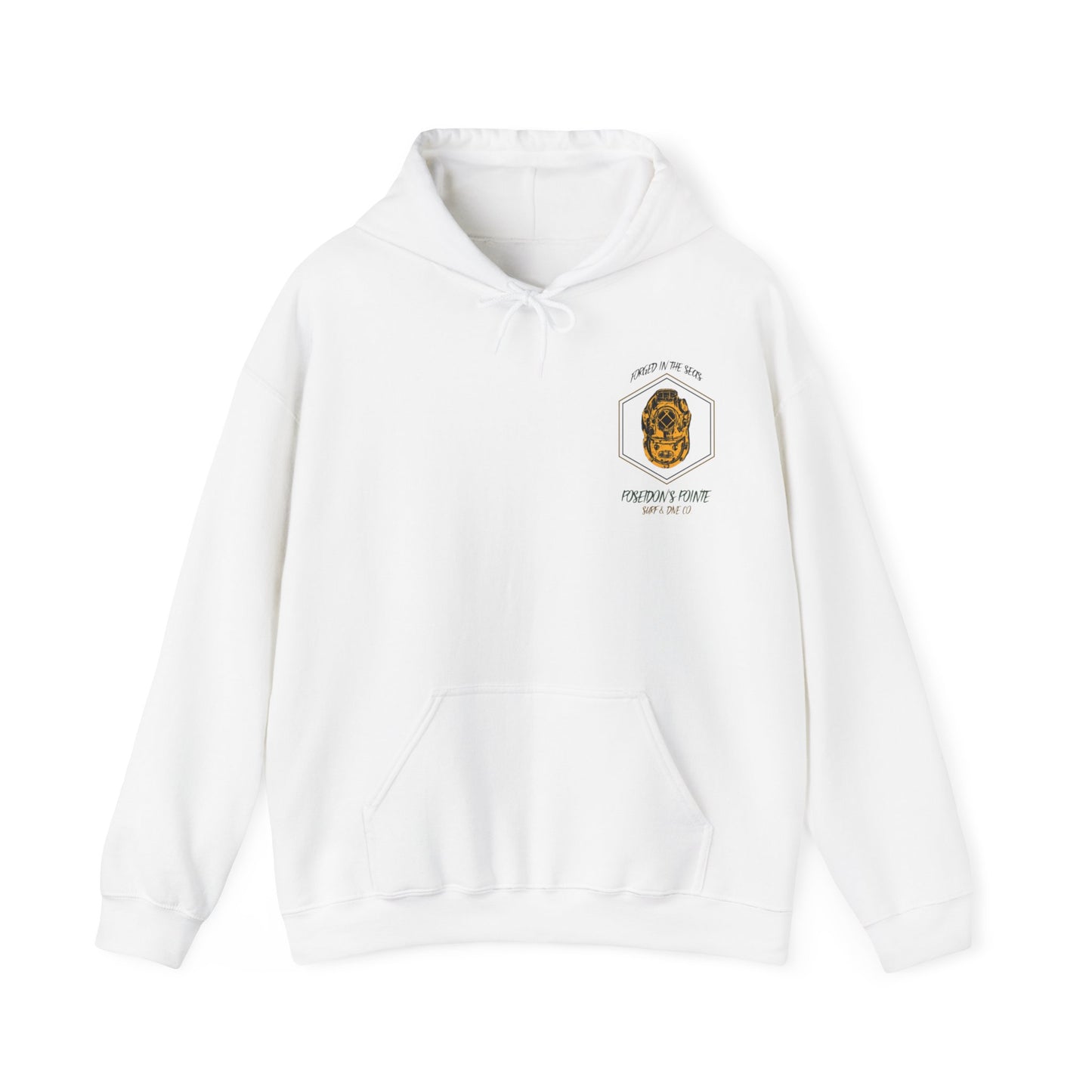 Forged in the Seas MAK V Dive Helmet (Green / Gold) - Unisex Heavy Blend™ Hooded Sweatshirt