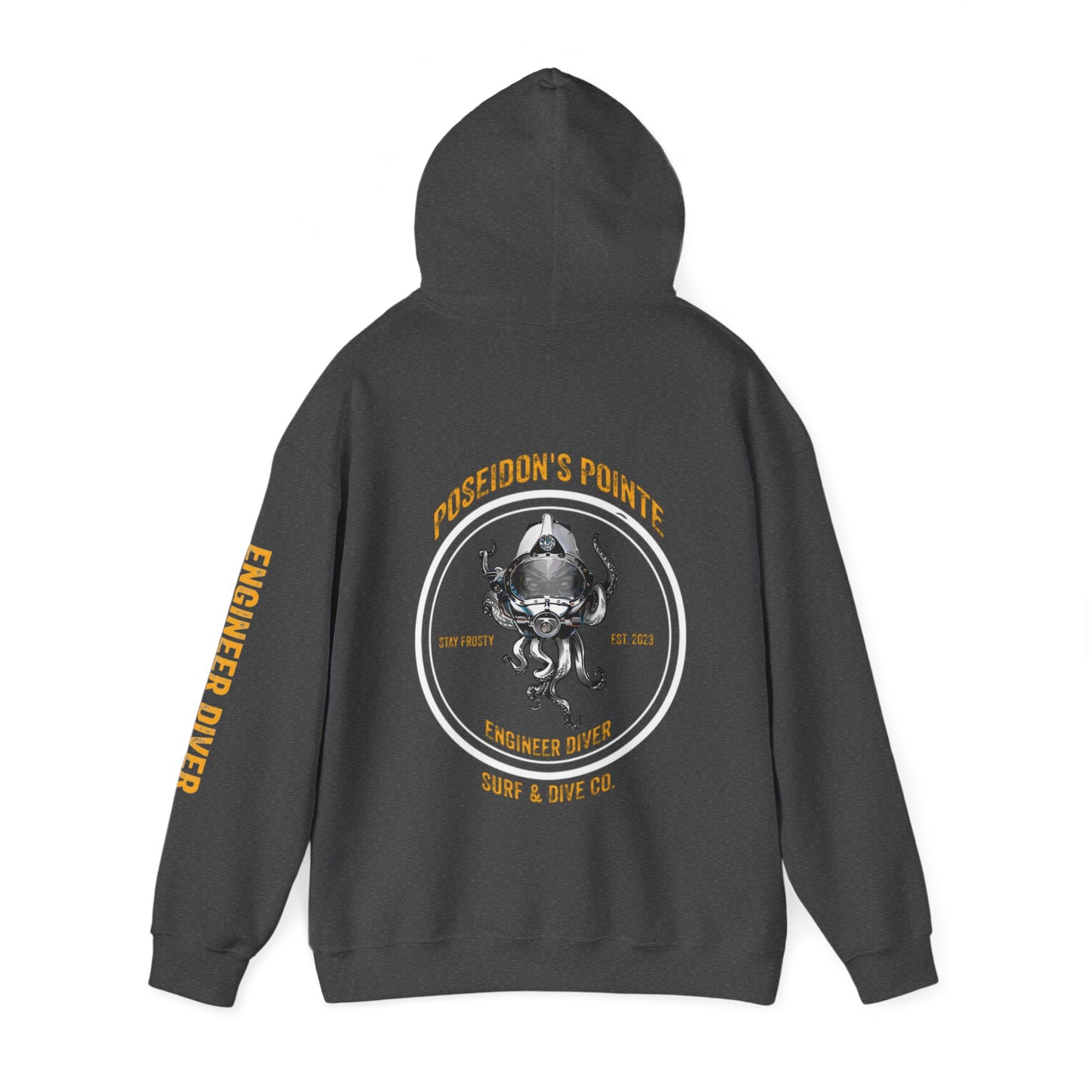 Engineer Diver - Skullupus in Kirby Morgan Helmet - Unisex Heavy Blend™ Hooded Sweatshirt