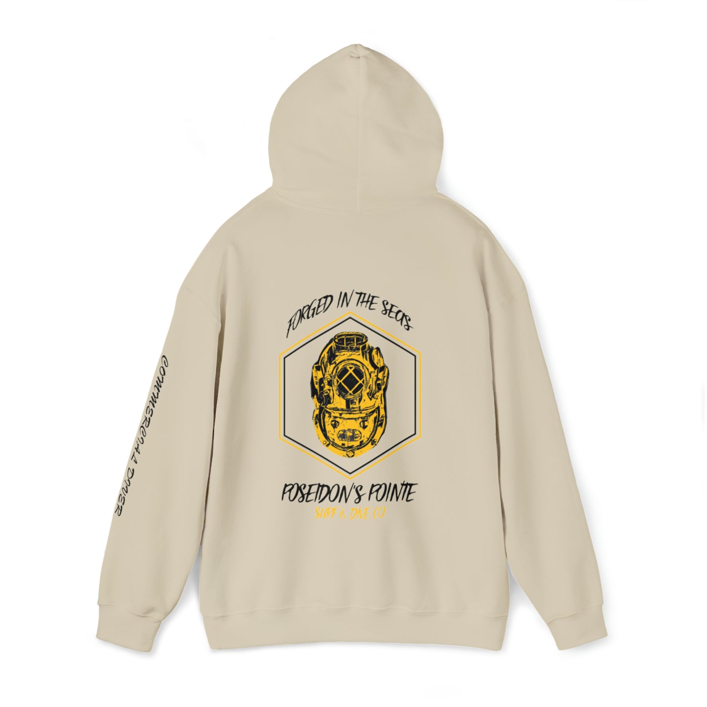 Commercial Diver - Forged in the Seas MAK V Dive Helmet - Unisex Heavy Blend™ Hooded Sweatshirt