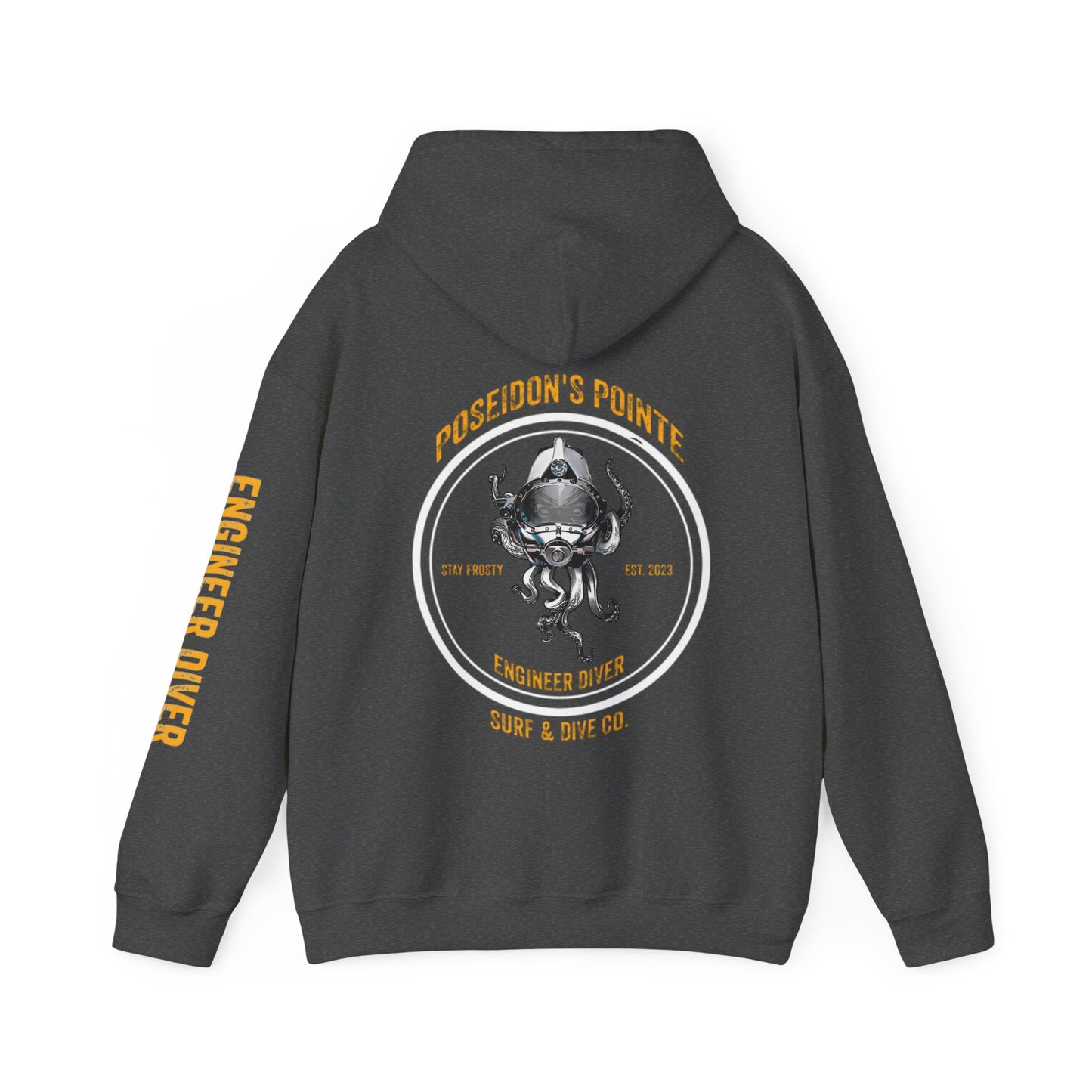 Engineer Diver - Skullupus in Kirby Morgan Helmet - Unisex Heavy Blend™ Hooded Sweatshirt
