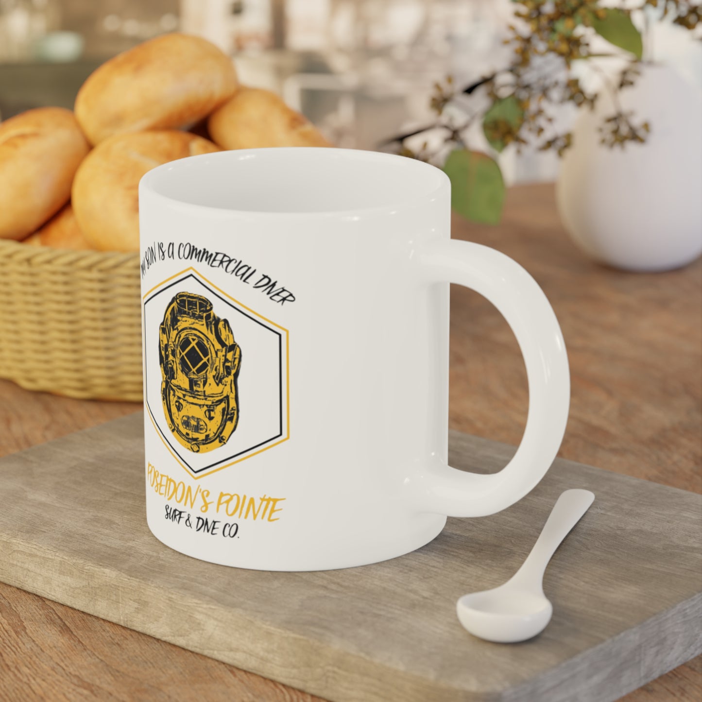 My son's a commercial diver - MAK V Dive Helmet Ceramic Mugs (11oz\15oz\20oz)
