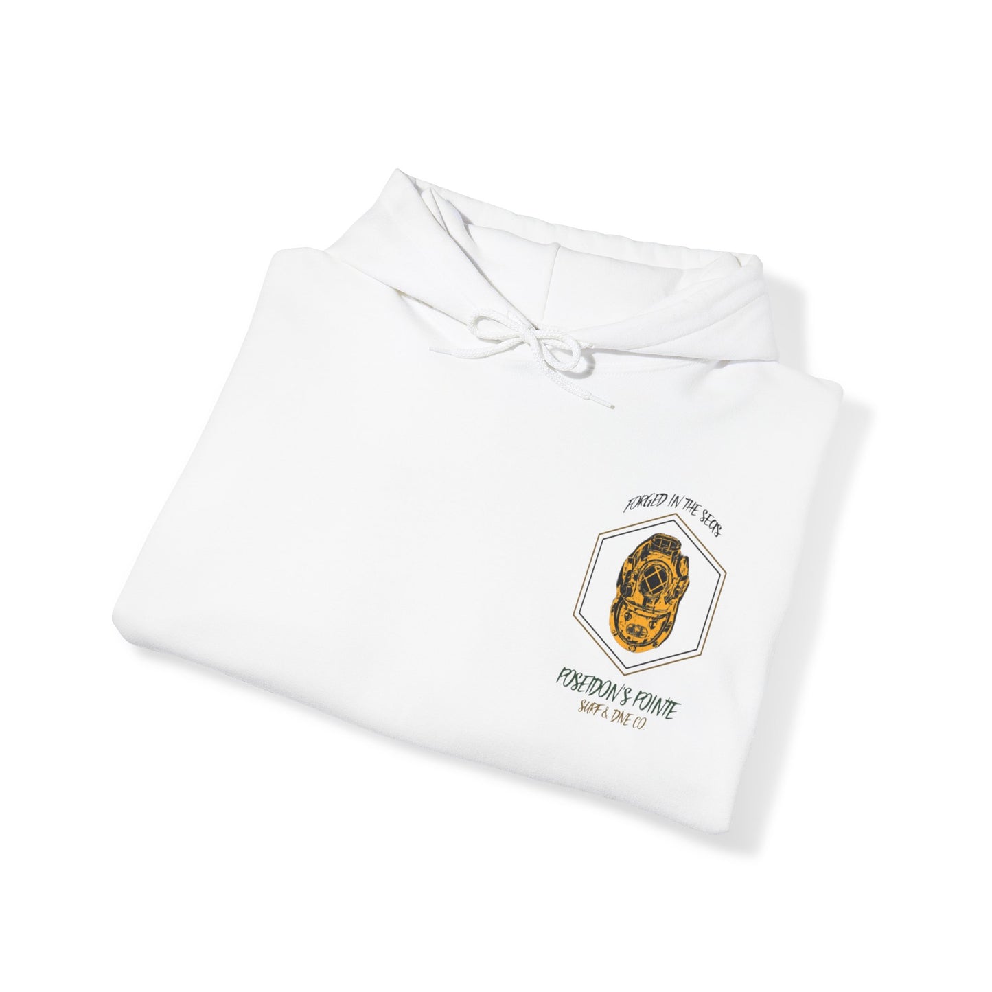 Forged in the Seas MAK V Dive Helmet (Green / Gold) - Unisex Heavy Blend™ Hooded Sweatshirt