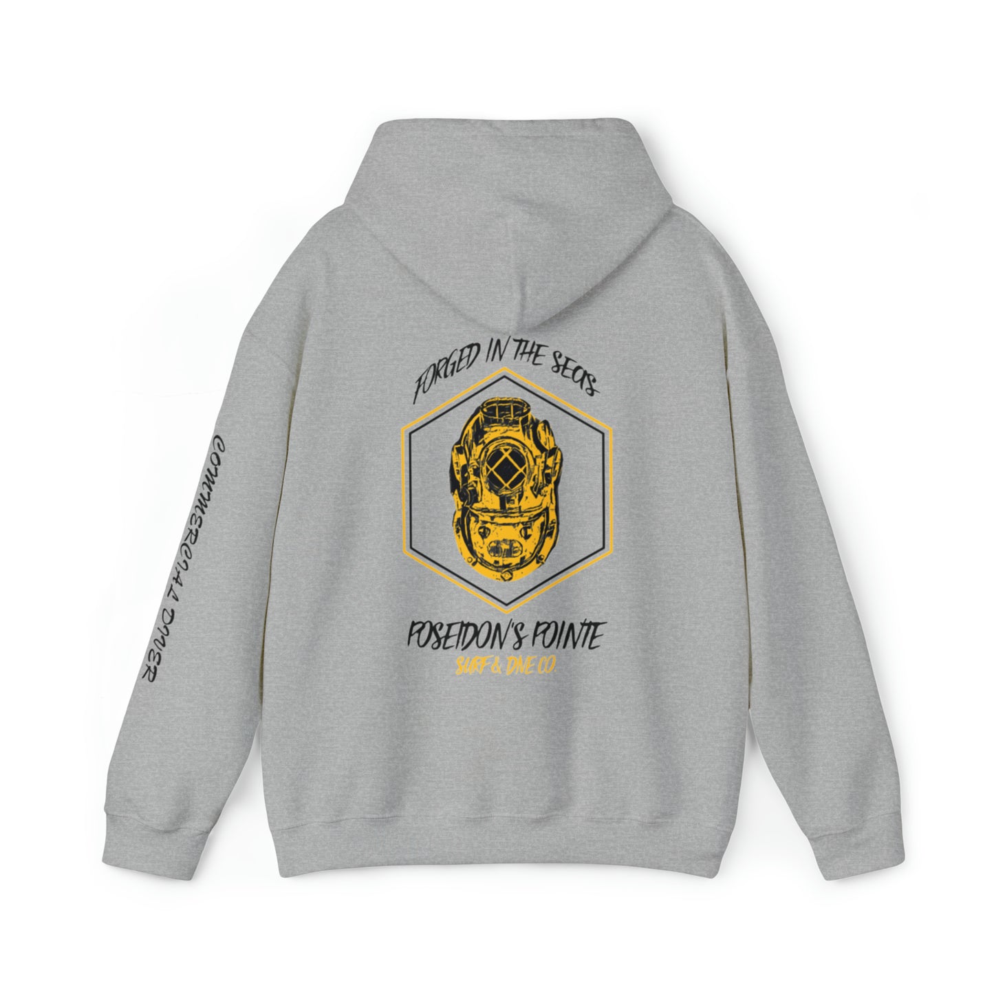 Commercial Diver - Forged in the Seas MAK V Dive Helmet - Unisex Heavy Blend™ Hooded Sweatshirt