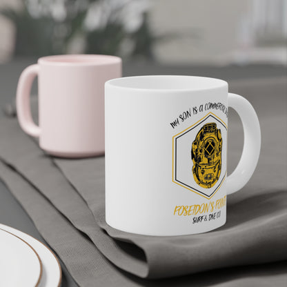 My son's a commercial diver - MAK V Dive Helmet Ceramic Mugs (11oz\15oz\20oz)