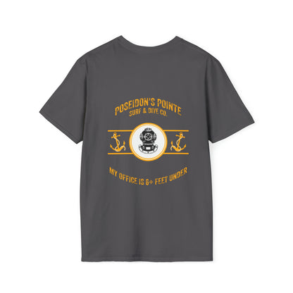 My Office is 6+ Feet Under w/ MAK V Dive Helmet Unisex Softstyle T-Shirt