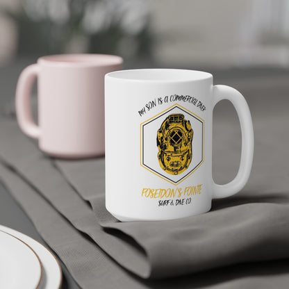 My son's a commercial diver - MAK V Dive Helmet Ceramic Mugs (11oz\15oz\20oz)