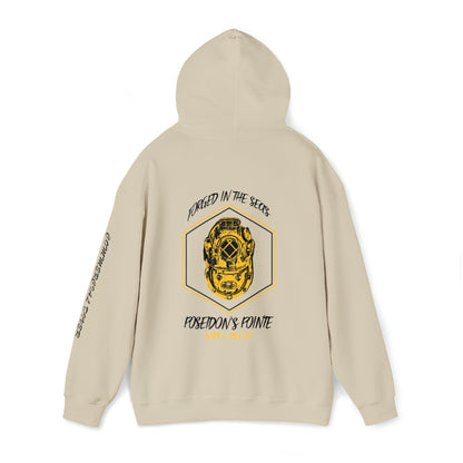 Commercial Diver - Forged in the Seas MAK V Dive Helmet - Unisex Heavy Blend™ Hooded Sweatshirt