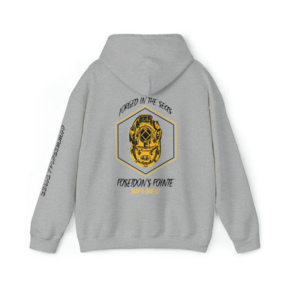 Commercial Diver - Forged in the Seas MAK V Dive Helmet - Unisex Heavy Blend™ Hooded Sweatshirt